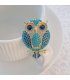 XSB293 - Cute Rhinestone Owl Brooch 